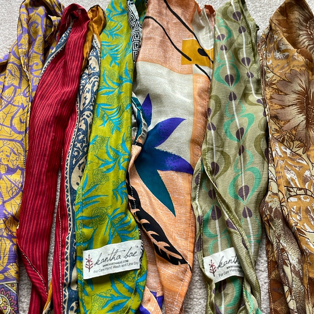 KANTHA BAE silk head scarf lot (6)